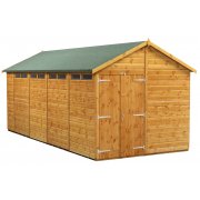 Power 18x8 Apex Secure Garden Shed - Double Door